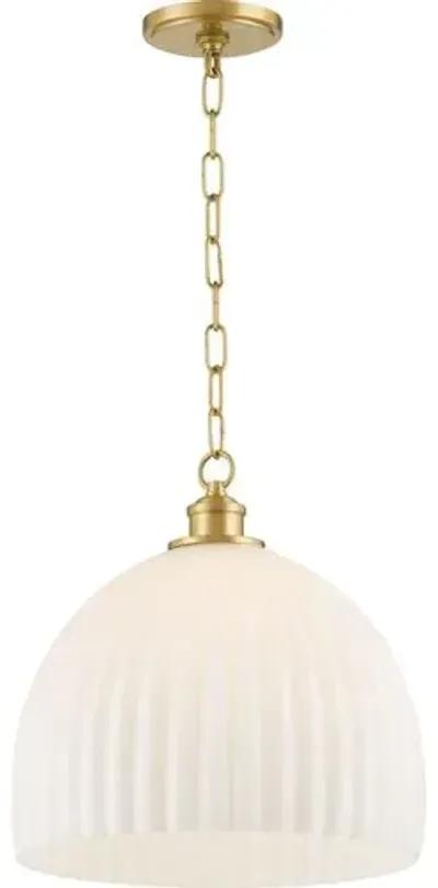 Hillary Large Fluted Glass Pendant - Zio and Sons for Mitzi - Gold