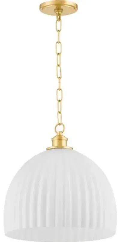 Hillary Large Fluted Glass Pendant - Zio and Sons for Mitzi - Gold