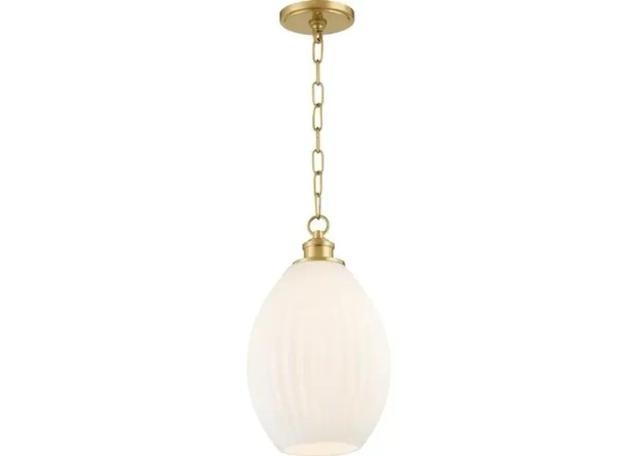 Hillary Small Fluted Glass Pendant - Zio and Sons for Mitzi - Gold