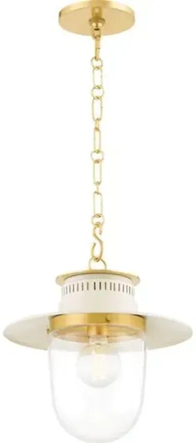 Nori Pendant - Aged Brass/Soft Cream - Zio and Sons for Mitzi - Ivory