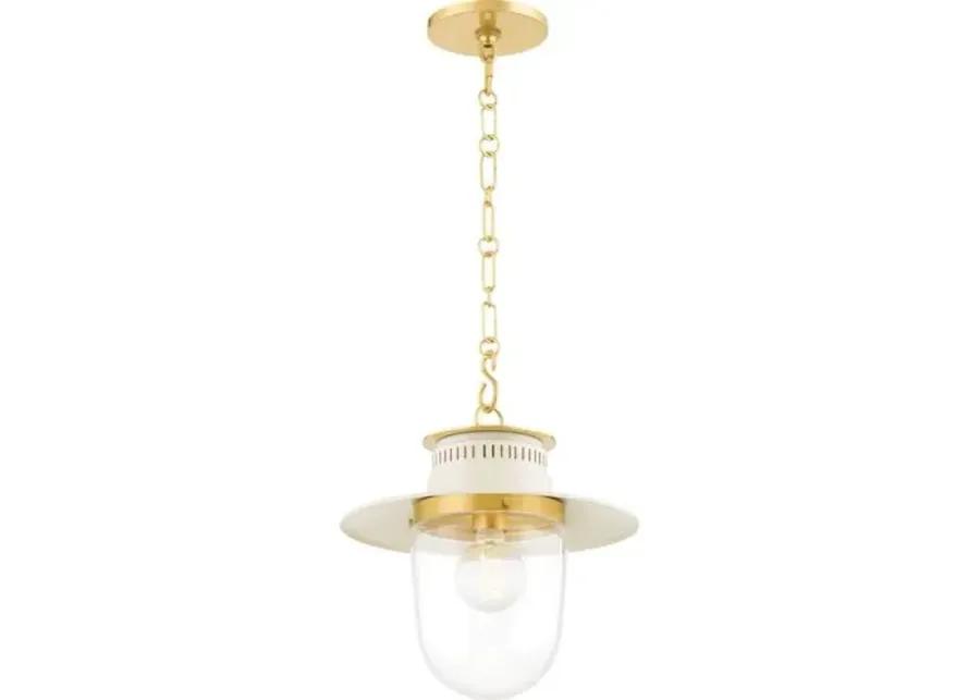 Nori Pendant - Aged Brass/Soft Cream - Zio and Sons for Mitzi - Ivory