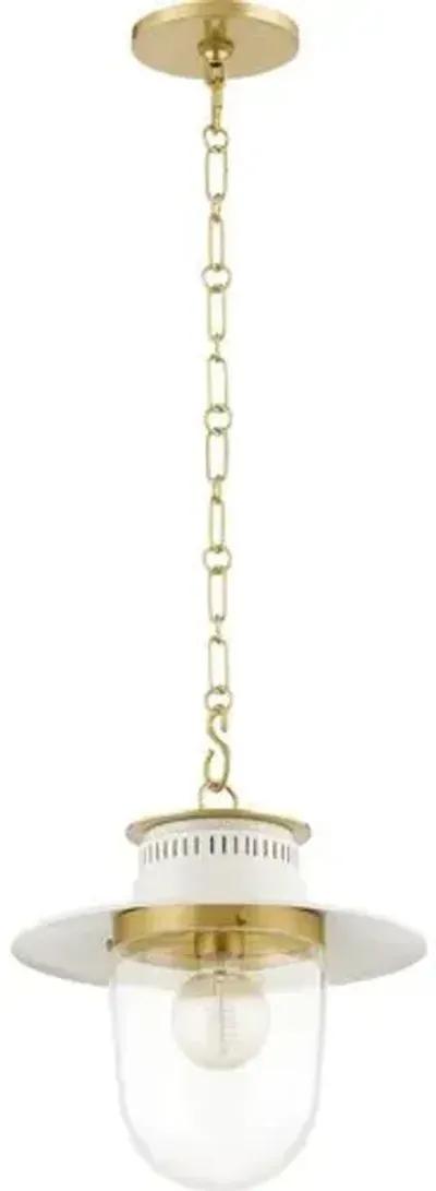 Nori Pendant - Aged Brass/Soft Cream - Zio and Sons for Mitzi - Ivory