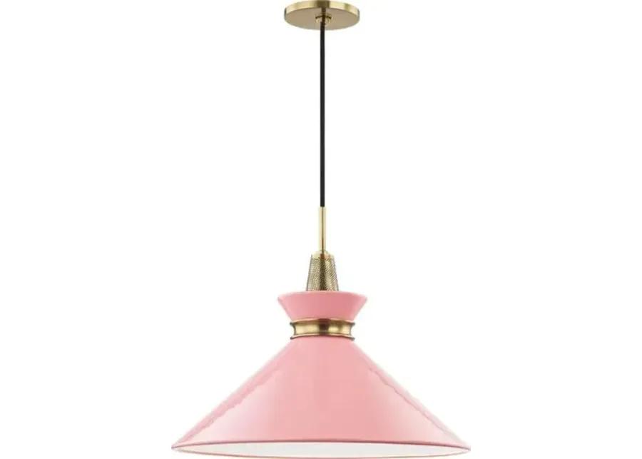 Cressida Ceramic Shade Large Pendant - Pink