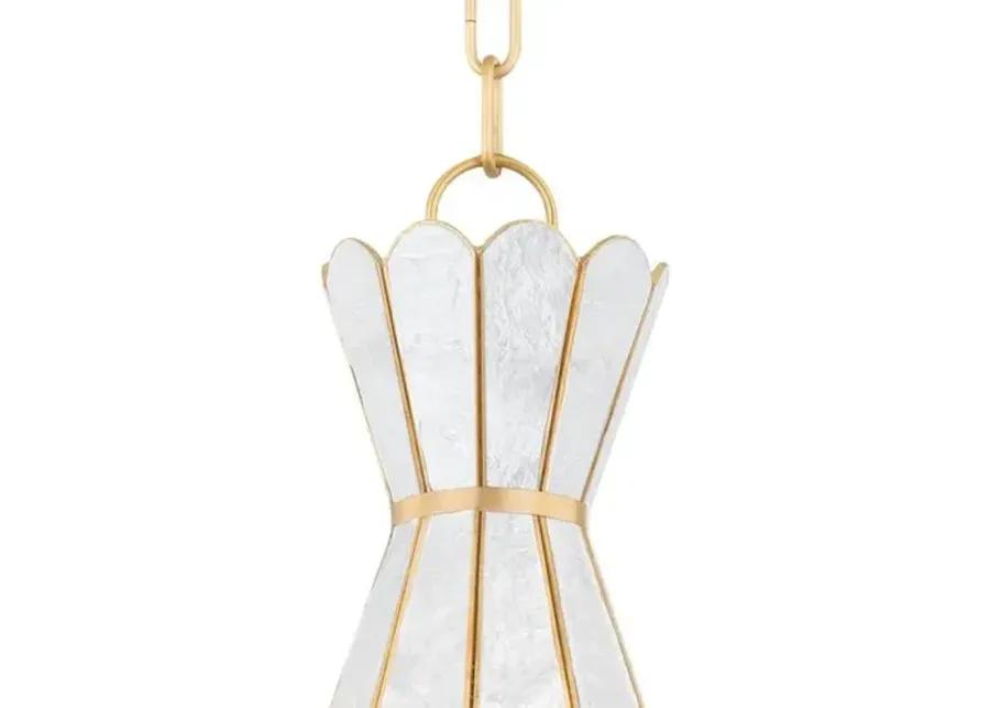 Sienna Pendant - Capiz Shell/Aged Brass - Gold