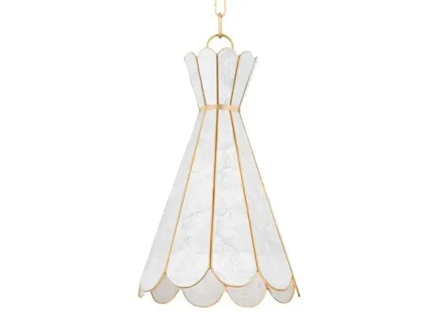 Sienna Pendant - Capiz Shell/Aged Brass - Gold