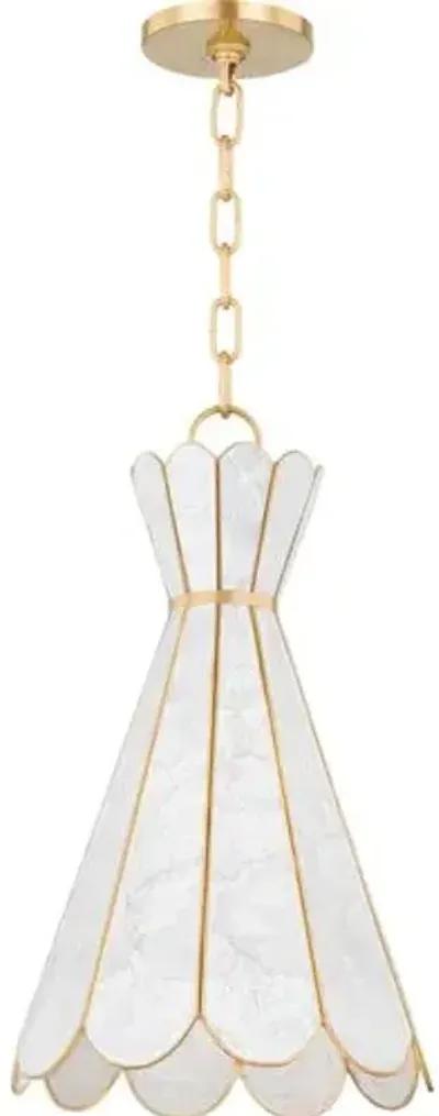 Sienna Pendant - Capiz Shell/Aged Brass - Gold