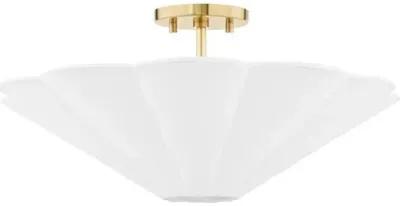 Ursula Semi Flush Mount - Aged Brass - Ivory