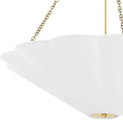 Ursula Pendant - White/Aged Brass - Ivory