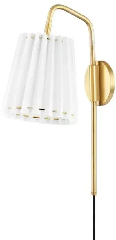 Avi Portable Wall Sconce - Belgian Linen - Gold