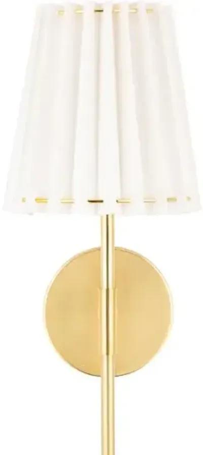 Avi Tail Wall Sconce - Belgian Linen - Gold