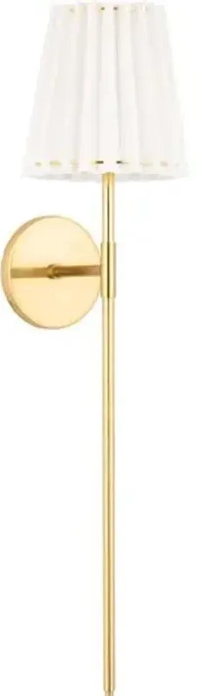 Avi Tail Wall Sconce - Belgian Linen - Gold