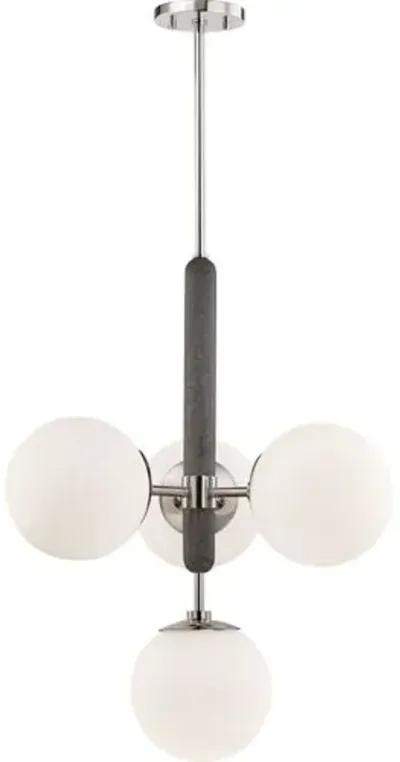 Pascal Globe 4-Light Chandelier - Silver