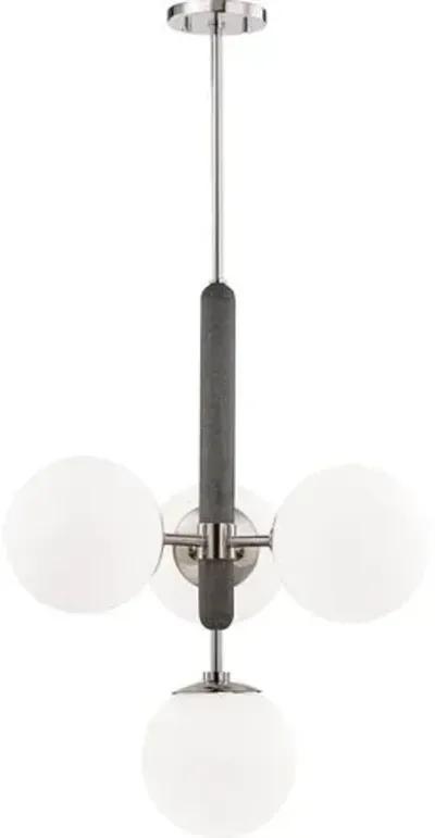 Pascal Globe 4-Light Chandelier - Silver