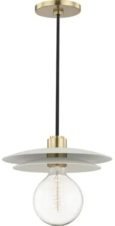 Ermina Pendant - Aged Brass/Soft Off-White