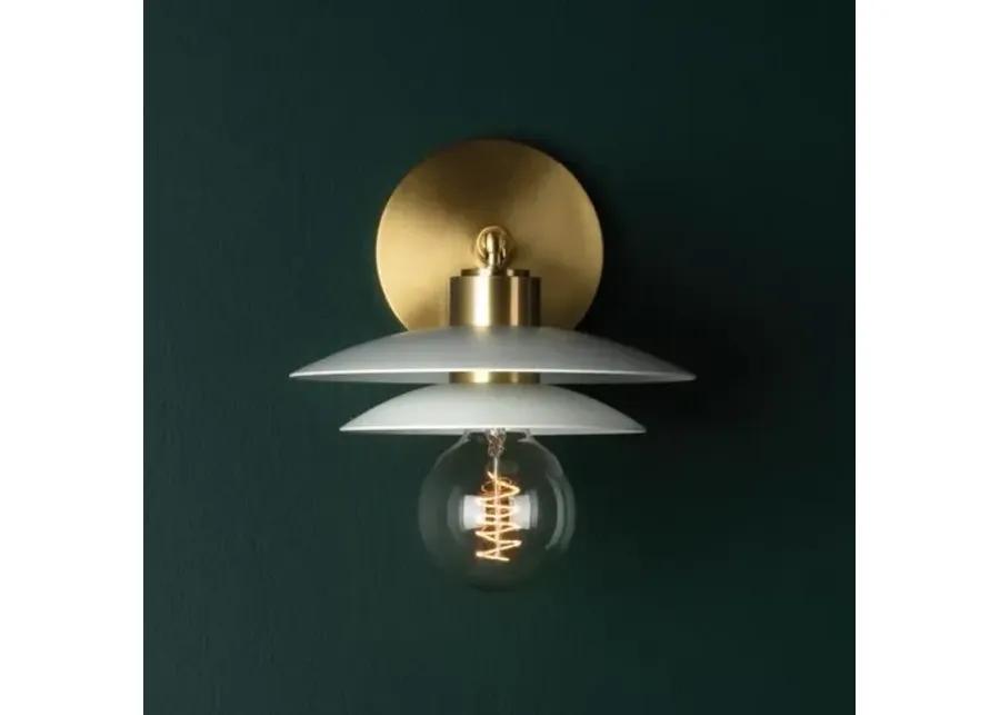 Ermina Wall Sconce - Aged Brass/Soft Off-White - Gold