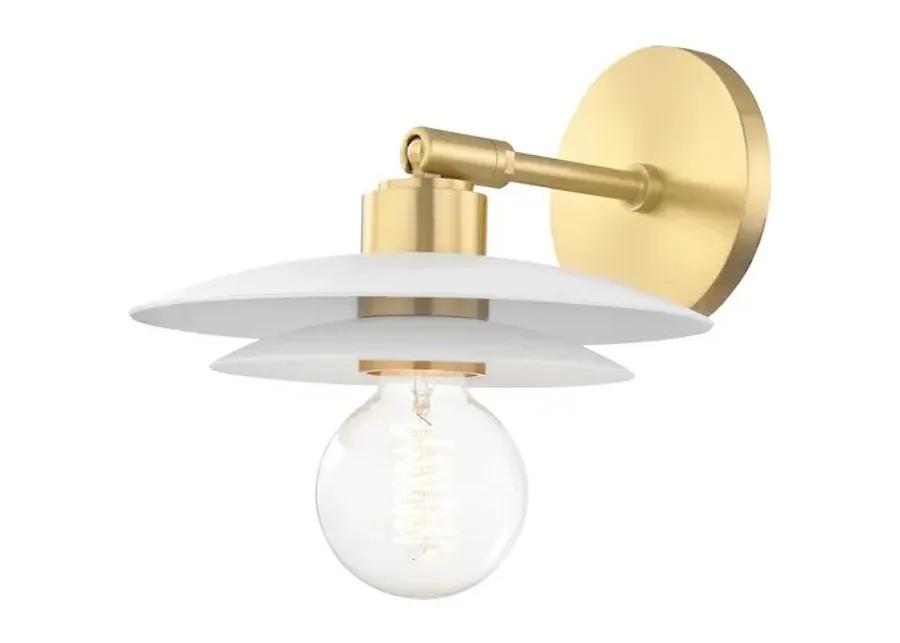 Ermina Wall Sconce - Aged Brass/Soft Off-White - Gold