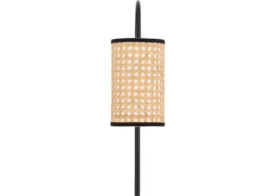 Cosette Wall Sconce - Natural Cane/Soft Black - Beige