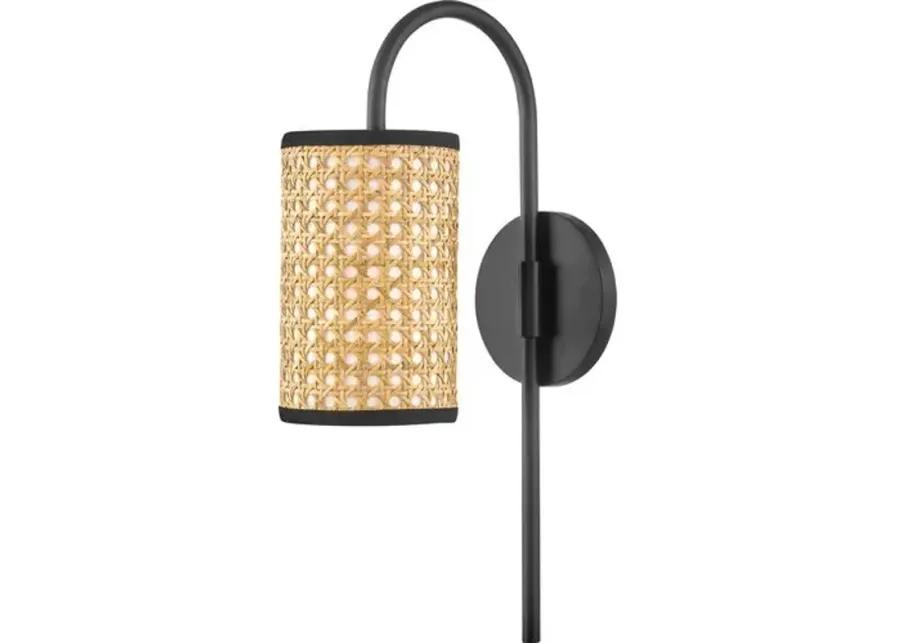 Cosette Wall Sconce - Natural Cane/Soft Black - Beige