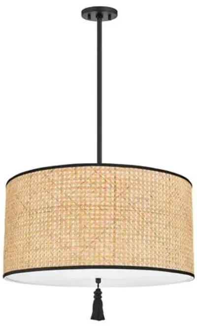 Cosette Pendant - Natural Cane/Soft Black - Beige