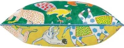 Tipu Reversible Animal Pillow - Green/Yellow