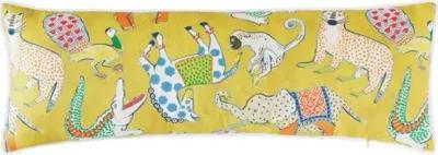 Tipu 13x36 Reversible Animal Long Lumbar Pillow - Green/Yellow