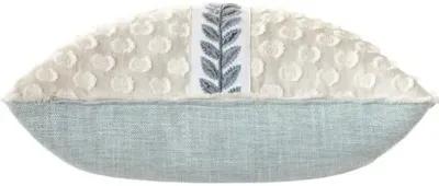 Lotty 20x20 Leaf Applique Pillow - Neutral/Blue