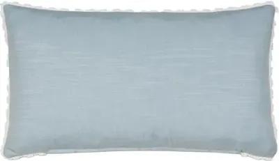 Lotty 13x22 Embroidered Leaf Lumbar Pillow - White/Blue