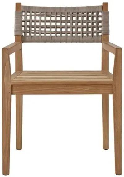 Coastal Living Emerson Outdoor Arm Chair - Natural Teak - Brown