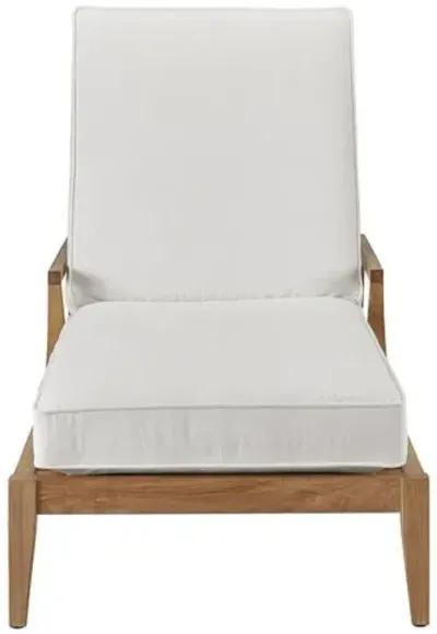 Coastal Living Emerson Outdoor Chase Lounge - Natural Teak/White - Brown