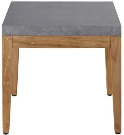 Coastal Living Emerson Outdoor End Table - Gray Stone/Natural Teak - Brown