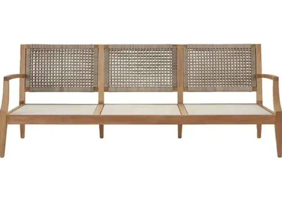 Coastal Living Emerson Outdoor Sofa - Natural Teak/White