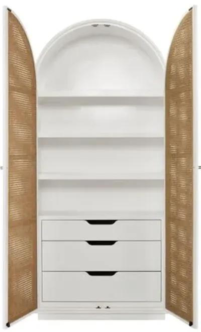 Avani Arched Cabinet - Natural Cane/White