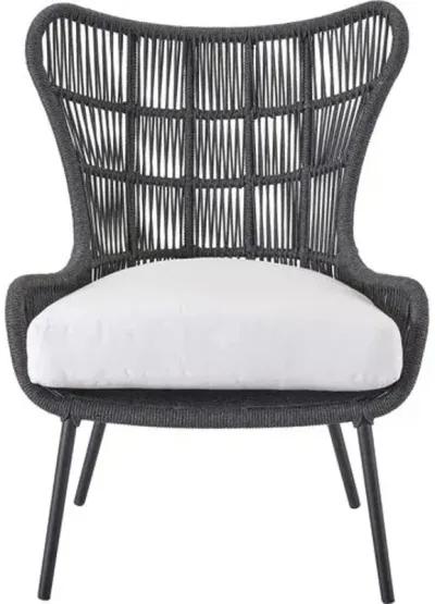 Coastal Living Warren Outdoor Lounge Chair - Charcoal/White - Gray