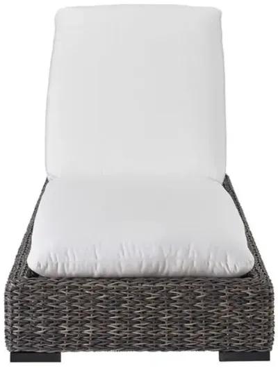 Coastal Living Kazemi Outdoor Wicker Chaise Lounge - Brown/White - Comfortable, Sturdy, Stylish