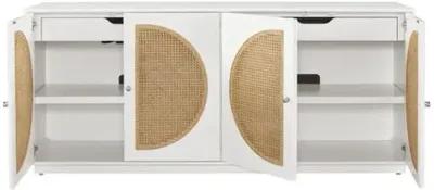 Avani Cane Credenza - White/Natural