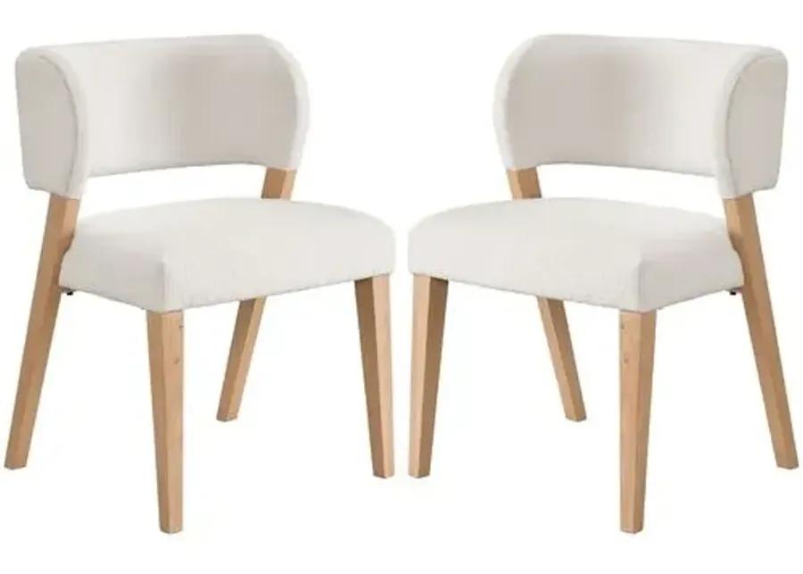 Set of 2 Avani Side Chairs - Natural/Ivory - White