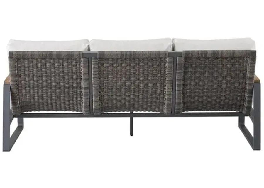 Coastal Living Cassian Outdoor Sofa - Black/White