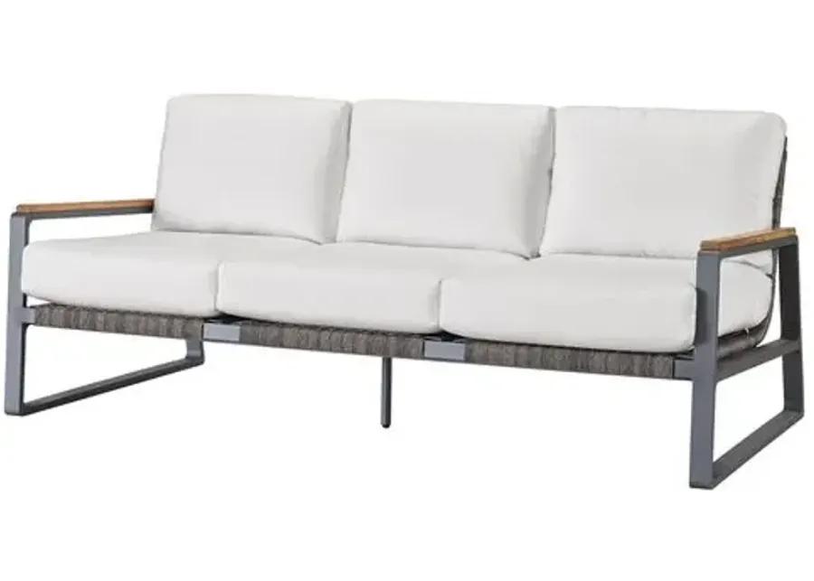 Coastal Living Cassian Outdoor Sofa - Black/White