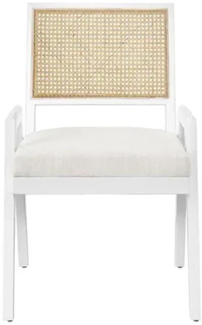 Set of 2 Avani Arm Chairs - White/Cane