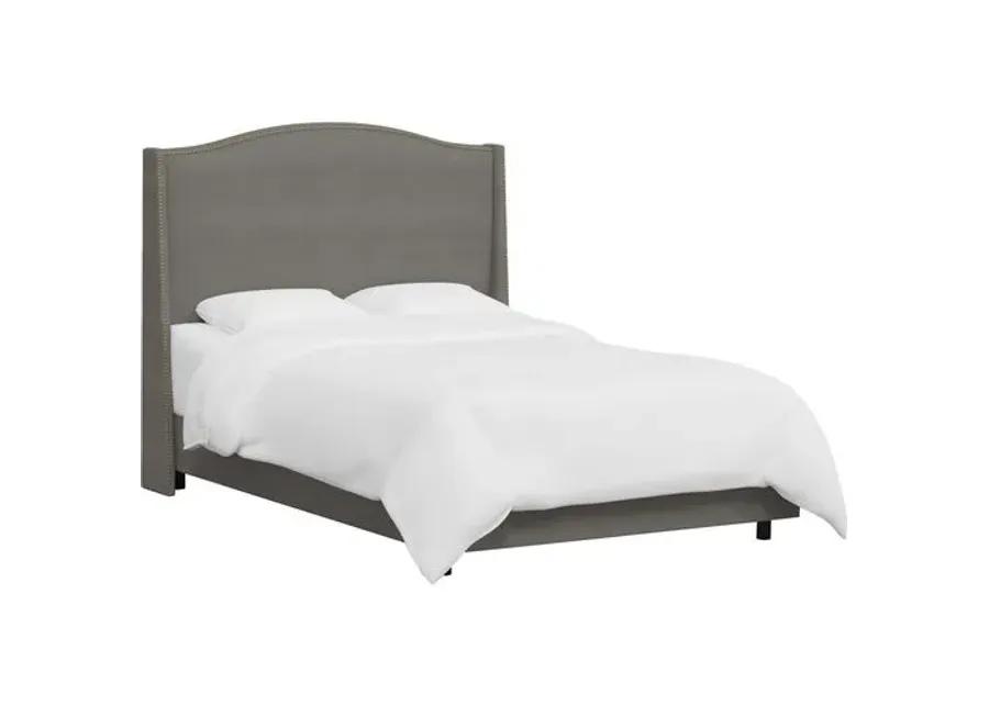 Cole Wingback Bed - Linen - Gray, Comfortable, Durable