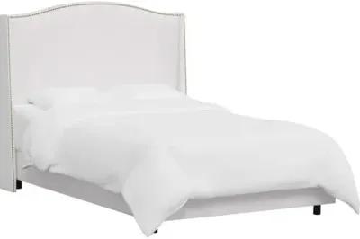 Cole Wingback Bed - Velvet - White, Comfortable, Durable