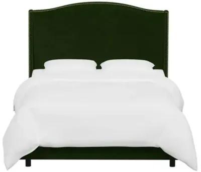 Cole Wingback Bed - Velvet - Green, Comfortable, Durable