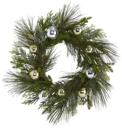 Pine Wreath 26in. Green - Faux