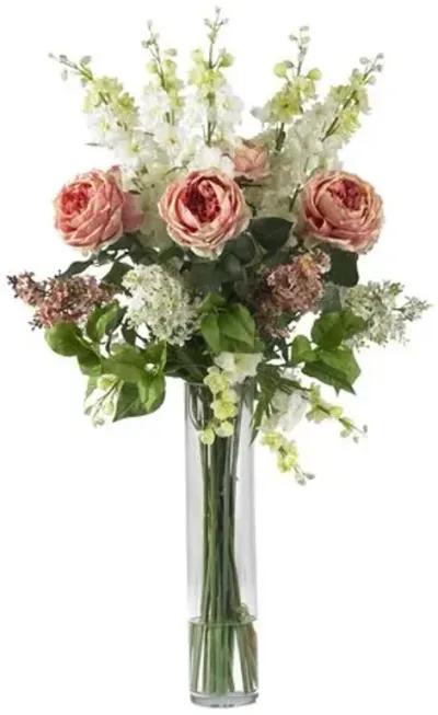 Faux Mixed Floral Arrangement - Pink