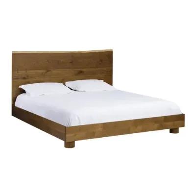 Lyon Live Edge Oak Bed - Tulsi Home - Brown