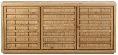 Kuba 3-Door Oak Buffet - Natural - Tulsi Home - Brown