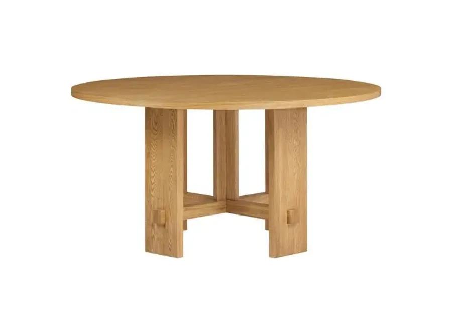 Federico Round Oak Dining Table - Honey - Tulsi Home