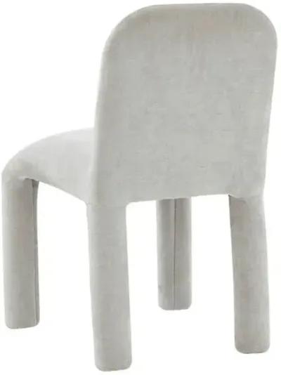 Krew Chenille Dining Chair - Handcrafted - Gray