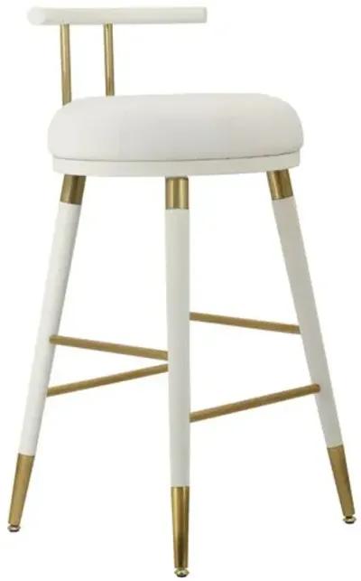 Jairo Vegan Leather Barstool - Cream - White