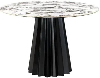 Baylor 47" Round Dining Table - Black/White - Handcrafted